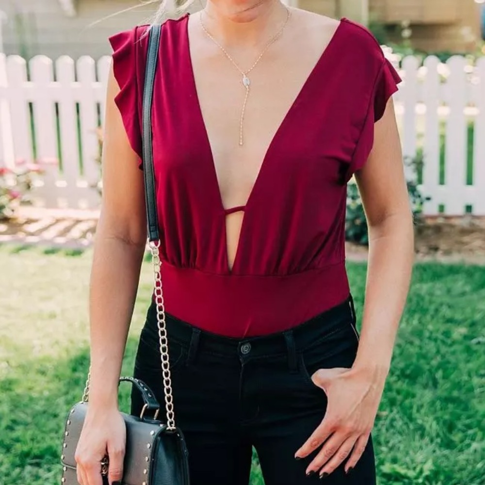 Burgundy Bodysuit: new with tags